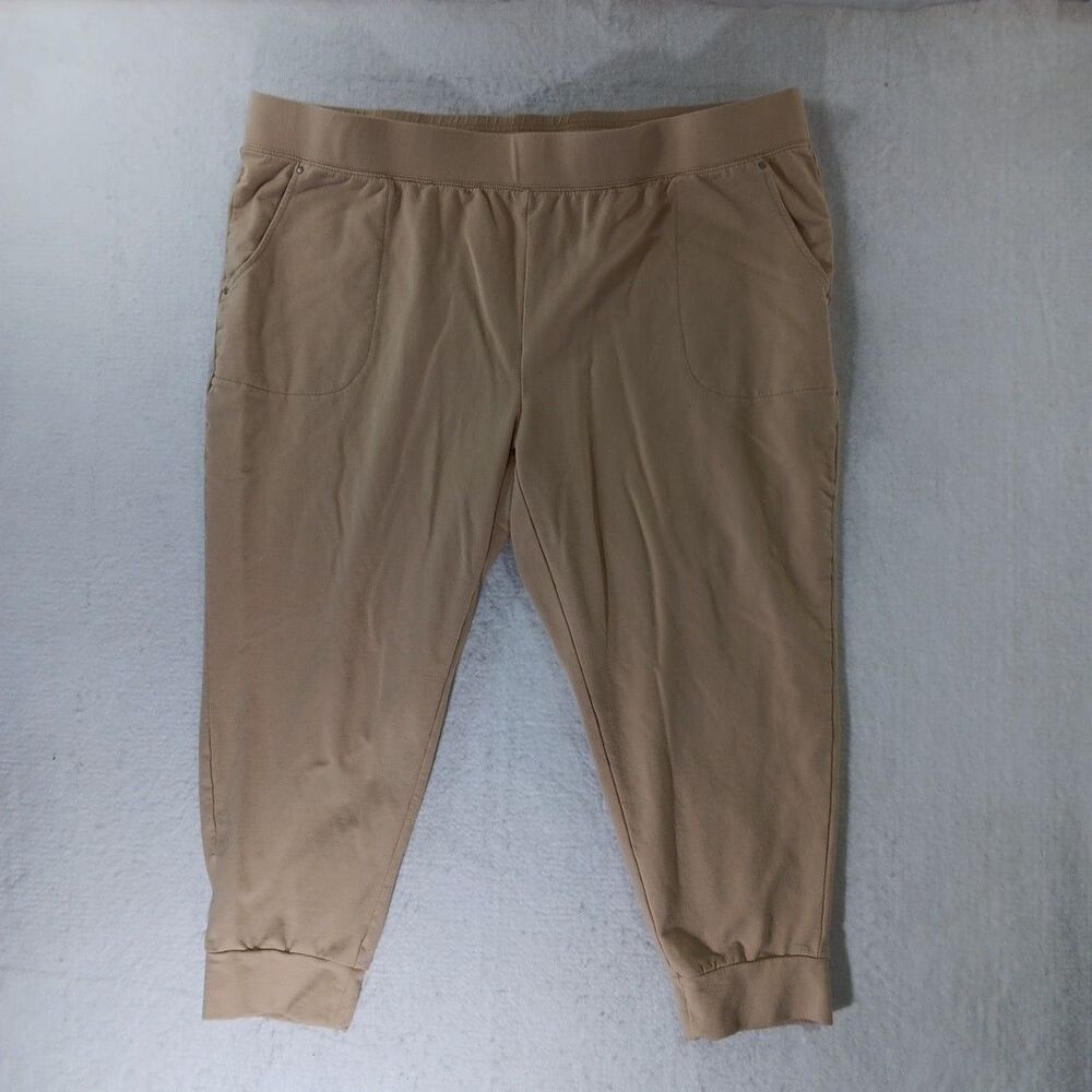 Sport Savvy Pants Women's Size 2XP Tan Elastic Waist  Studded Accents At Pockets